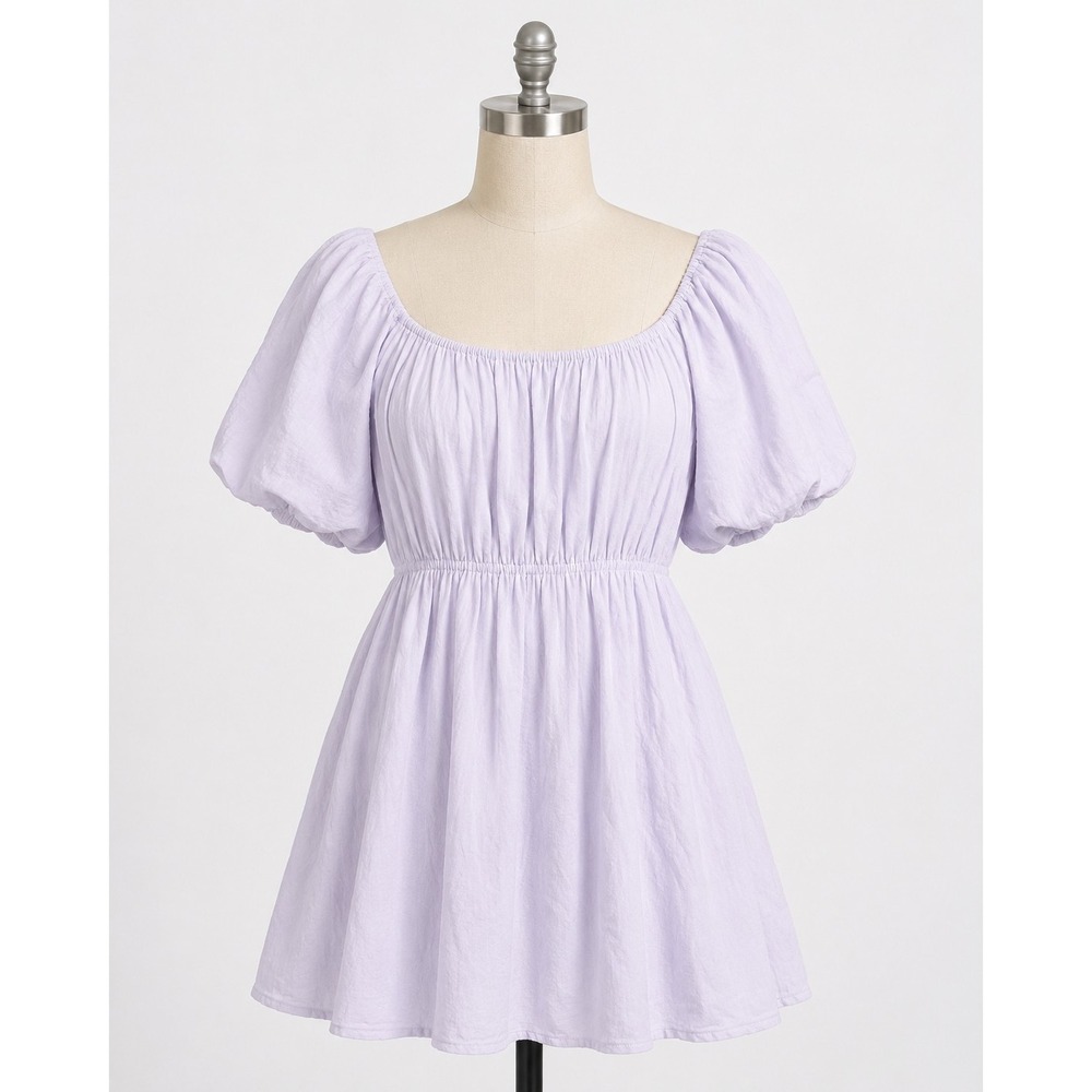 Arula Lavender Puff Sleeve Mini Dress Size X Tulle Cottagecore Babydoll